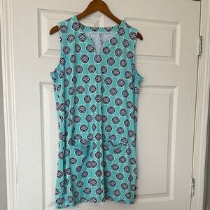 Lulu-B Turquoise and Black Patterned Mini Dress